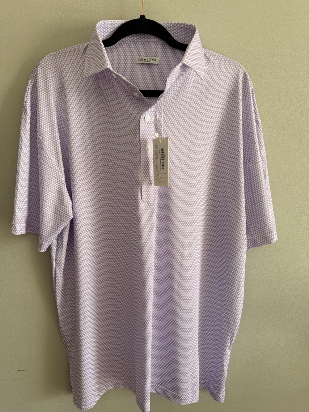 Collars & Co Featherweight Flex Vantage Lavender Polo Shirt for Men size XL - Picture 2 of 6